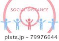 ソーシャルディスタンスを伝えるインフォグラフィック 79976644