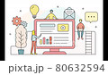 Animation of PC and people Business Work Work Graph Data PC Analysis Marketing 80632594