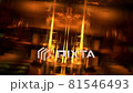 Digital abstract video, golden loopable technology background 81546493