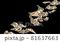 A large number of dancing new 10,000 yen bills black background 81637663