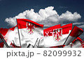 Waving Brandenburg State Flags (seamless & alpha channel) 82099932