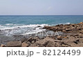 Beautiful waves and Mediterranean stony coast. 82124499