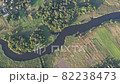Aerial drone view over sunset summer river Ros quiet water, Central Ukraine 82238473