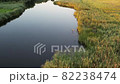 Summer sunny sunset river Ros quiet water, Central Ukraine 82238474