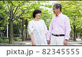 Senior couple talking while taking a walk 82345555