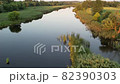 Summer sunny sunset river Ros quiet water, Central Ukraine 82390303
