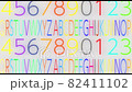 カラフルな数字とアルファベットが無限にスクロールする動画 82411102