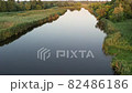 Summer sunny sunset river Ros quiet water, Central Ukraine 82486186