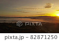 Aerial view of the sea of clouds illuminated by the light of sunrise 82871250
