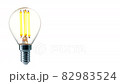 LED lamp flashing on white background 82983524
