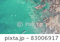 Aerial view of the Sea of Japan coast shining in green 83006917