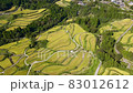 Drone aerial image of Yoshinobu rice terraces 83012612
