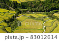 Drone aerial image of Yoshinobu rice terraces 83012614
