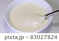 Yogurt spoon cream bowl Bowl of fresh greek yogurt 83027824