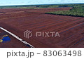 Peat harvest field aerial view 83063498