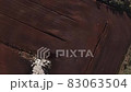 Peat harvest field aerial view 83063504