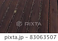 Peat harvest field aerial view 83063507