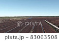 Peat harvest field aerial view 83063508