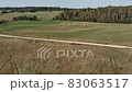 Aerial panorama of pasture fields with grazing cows 83063517