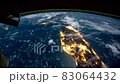 Earth Planet Night Scene Space view from International Space Station ISS, Public Domain images from Nasa Time lapse 83064432