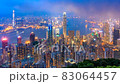 Hong Kong Aerial View Day to Night Cityscape (pan shot) 83064457