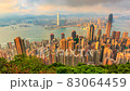 Hong Kong Aerial View Day to Night Cityscape (pan shot) 83064459