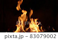 焚き火の炎（キャンプ場で薪が燃える）（音声付き） 83079002