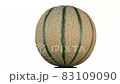 Whole ripe of Cantaloupe melon rotate on white Background. 83109090