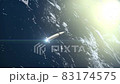 A hypersonic nuclear missile flies over the Earth 83174575