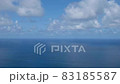 ocean horizon, open sea aerial with sunny blue sky and clouds 83185587