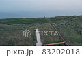 Seascape with clay coast beach on a steep bank. Ukraine, Odessa region, Sanzheyka. View from the drone. 83202018