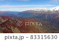 Aerial shot of mountains. Mountains, peaks, cliffs, rocks, ridges, landscape, green grass, sky, clouds, nature, uncultivated nature, drone video. FullHD 83315630