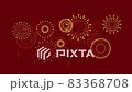 Chinese New Year background with golden fireworks on red background. Flat style design. Concept for holiday banner, Chinese New Year Celebration loop background decoration. 83368708