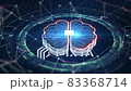 Technology Artificial intelligence (AI) brain animation digital data concept. Big Data Flow Analysis. Deep Learning Modern Technologies. Futuristic Cyber Technology Innovation. 3D Rendering. 83368714