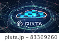 Cloud computing and Big data concept. 5G connectivity of digital data and futuristic information. Abstract hi-speed internet of things IOT  big data cloud computing. 3D Rendering. 83369260