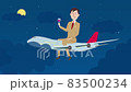 舒適的飛機之旅_男人放鬆喝酒 83500234