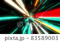 FullHD flight through abstract light streaks sci-fi tunnel background 83589003