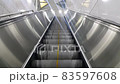 Close-up shot of empty moving escalator. 83597608