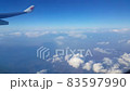 Beautiful cloud and blue sky view from the window of an airplane flying. 83597990