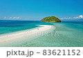 Happy couple walking on a perfect beach 83621152