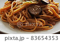 Eggplant and bacon with tomato sauce pasta 83654353
