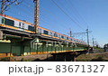 Musashino Line crossing the iron bridge 83671327