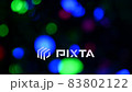 New Year and Christmas blurred colorful blinking garland. 83802122