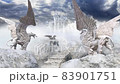 only the brave will walk the dangerous path to the fairytale castle, which is guarded by terrible stone gargoyles  83901751