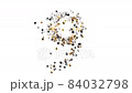 Christmas composition. Countdown from 10 to 0 from multi-colored expensive Christmas tree decorations. Composition on white background with alpha channel 84032798