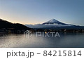 Mt. Fuji time lapse from Lake Kawaguchi in the sunrise 84215814
