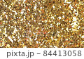 Moving Golden Glitter Lights. Close up. 84413058