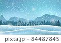 Winter landscape with mountains. 84487845