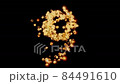 Christmas composition. Countdown from 10 to 0 from multi-colored expensive Christmas tree decorations. Composition on white background with alpha channel 84491610