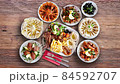 Lebanese food animated and view from above 84592707